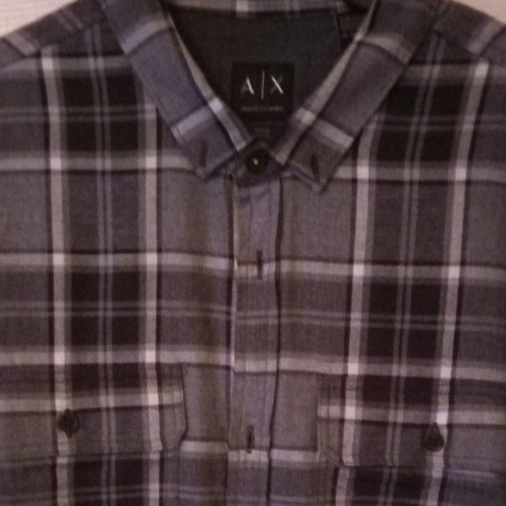 Armani Exchange Gray Casual Button Down Shirt
